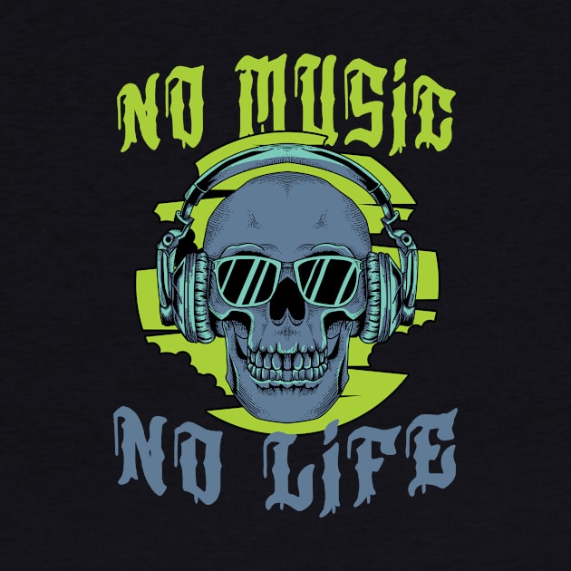 No Music No Life - Art Of Music by Hip City Merch